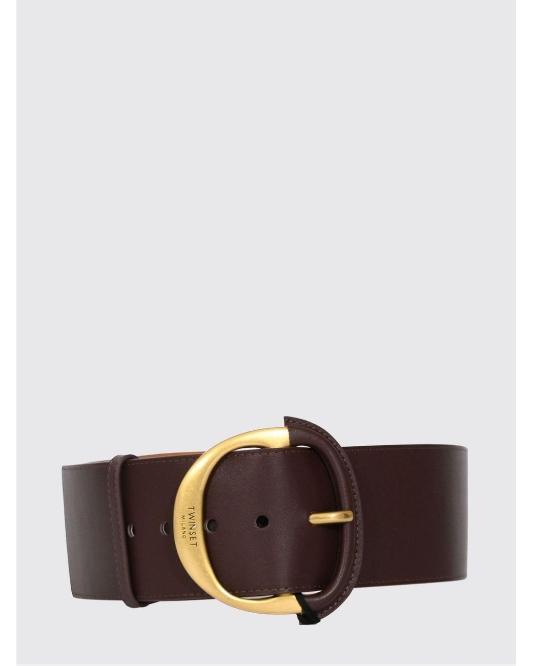 Twinset Brown Leather Belt With Adjustable Metal Buckle