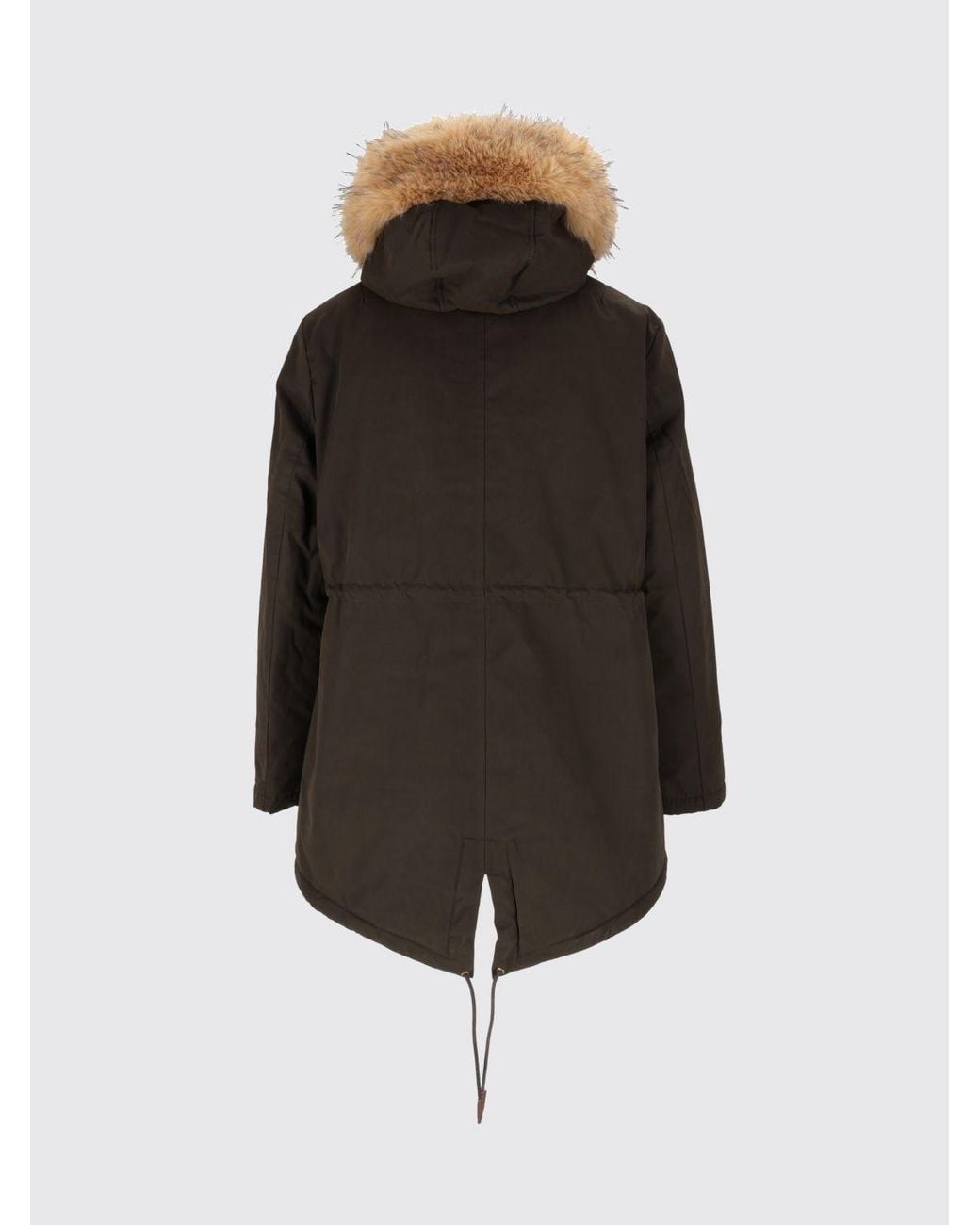 Mc2 Saint Barth Black Brenna Padded Parka With A Shearling Hood
