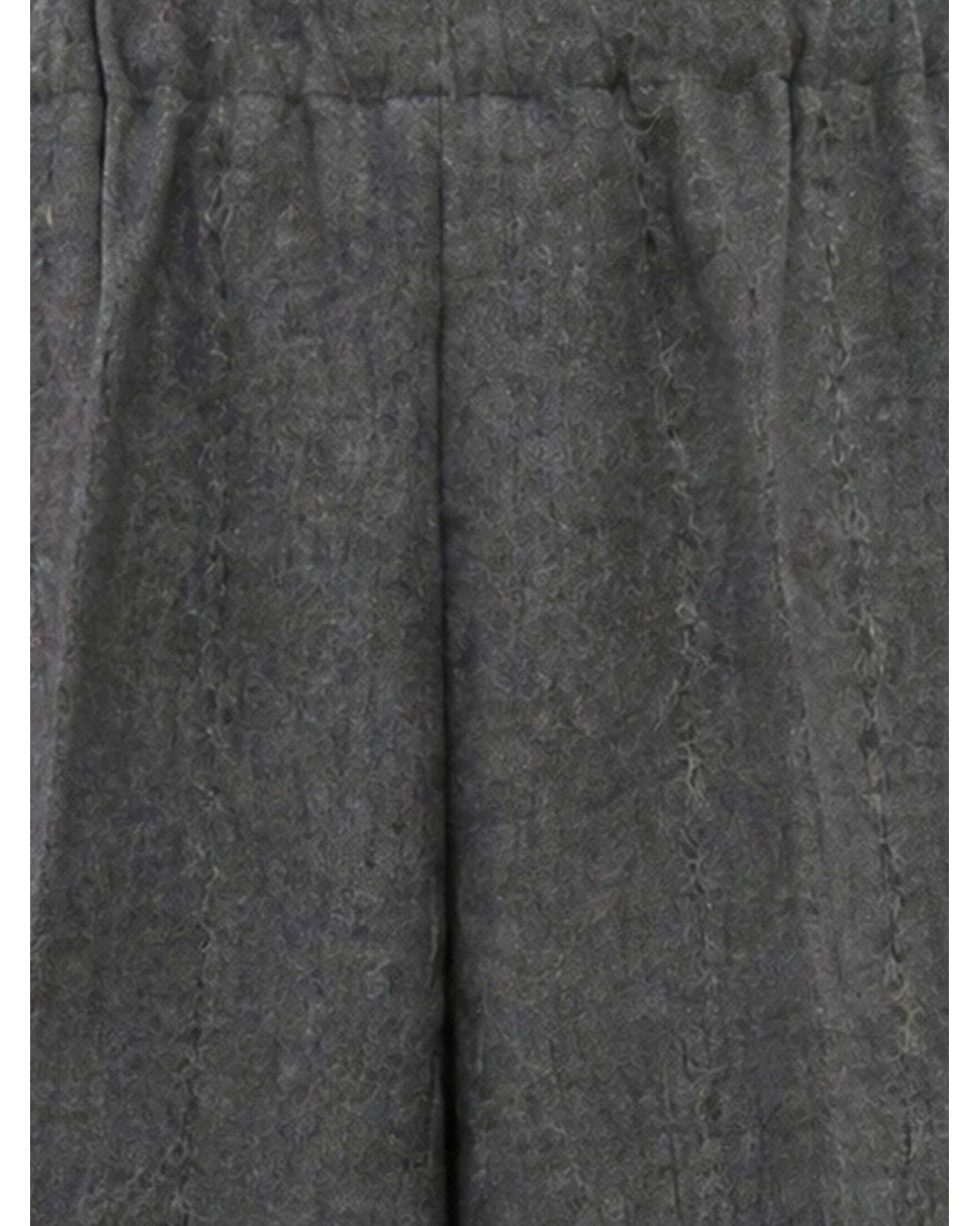 Fabiana Filippi Gray High-Waisted Wool Blend Palazzo Trousers