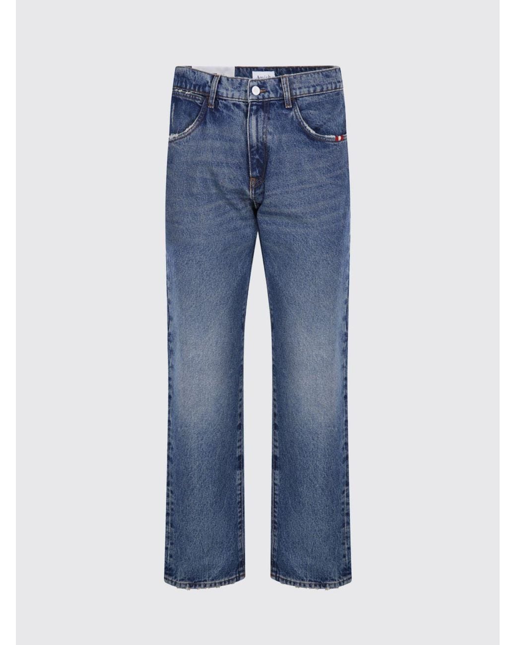AMISH Blue James Mid-Rise Straight Leg Jeans for men