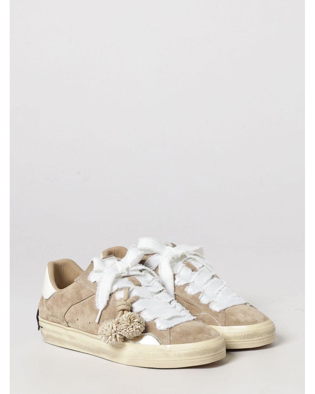 Crime London Natural Deconstructed Low-Top Sneakers
