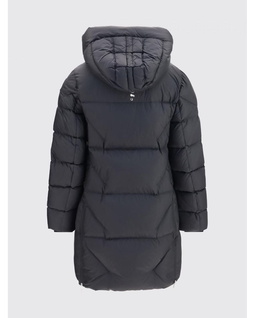 Parajumpers Blue Janet Long Quilted Nylon Down Jacket With Hood