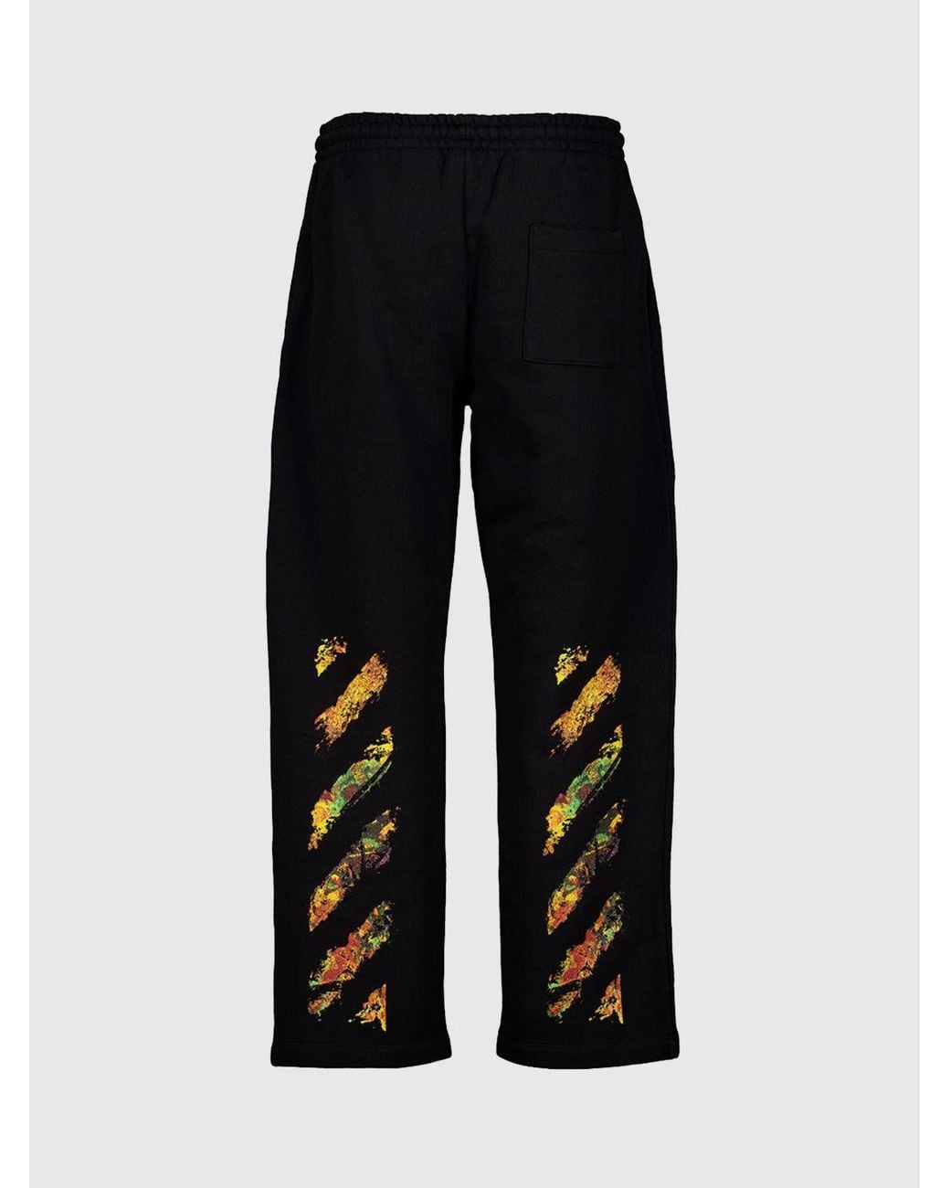 Off-White c/o Virgil Abloh Black Diagonal Stripes Cotton Jogging Bottoms for men