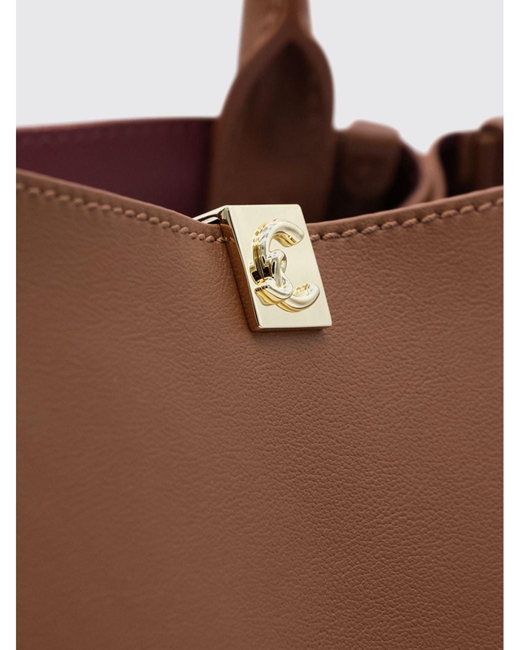 Coccinelle Brown Pansy Suede And Smooth Leather Shoulder Bag With Double Handle