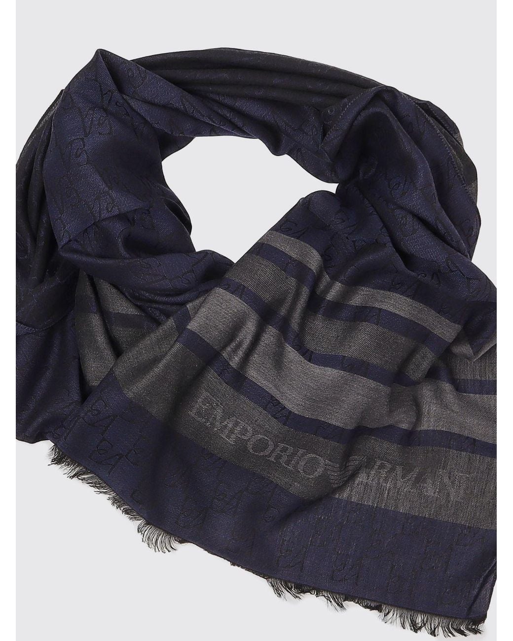 Emporio Armani Blue Striped Scarf for men