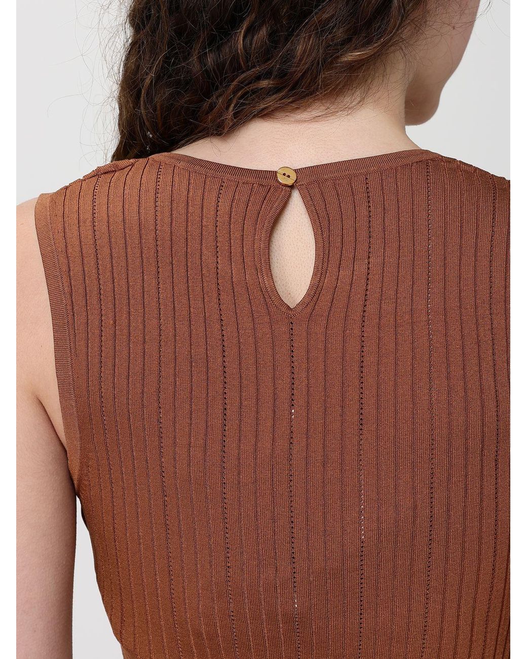 Elisabetta Franchi Purple Viscose Blend Cropped Top