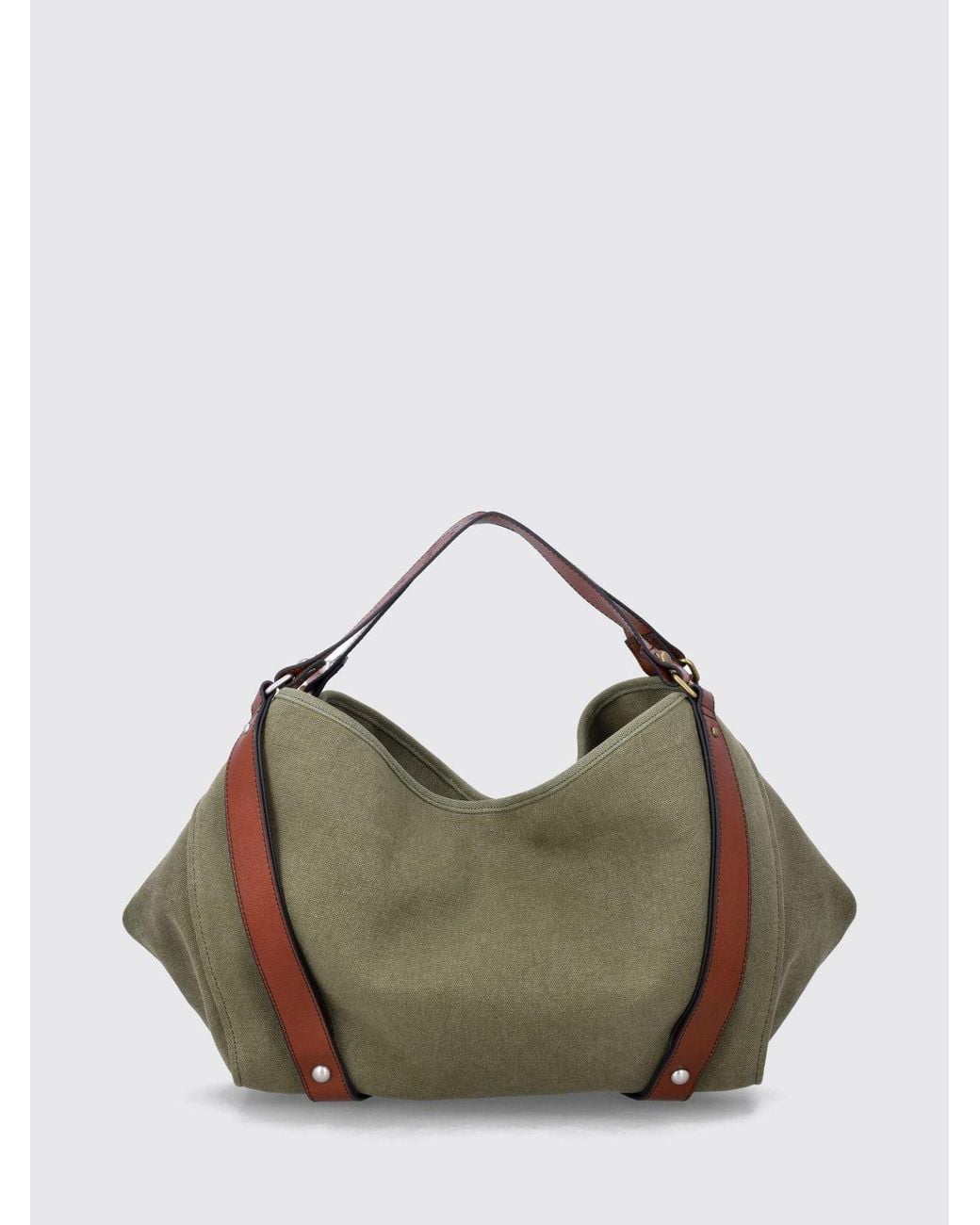 DIESEL Multicolor D-One Two-Tone Cotton And Leather Handbag With Oval D Logo