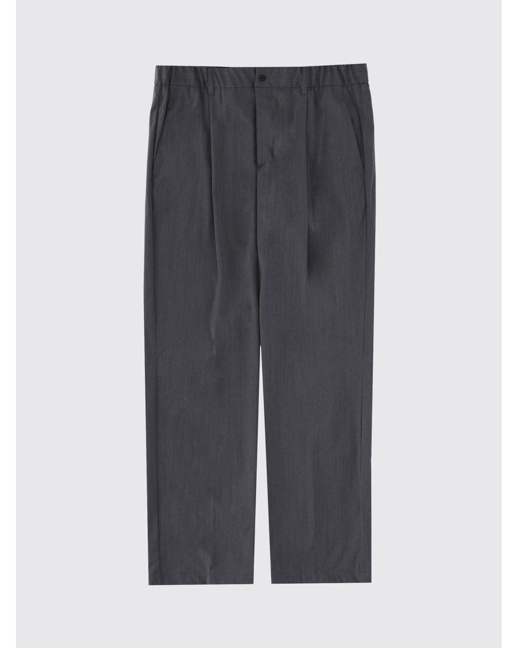 Herno Gray Pleated Wool Tailored Trousers With Welt Pockets for men