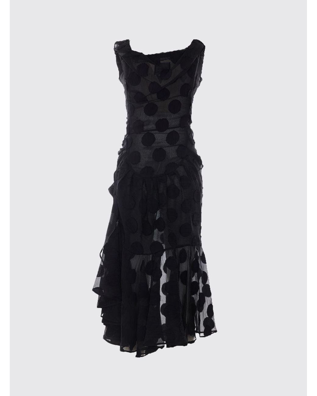 Vivienne Westwood Black Ginnie Off-The-Shoulder Draped Crêpe Midi Dress