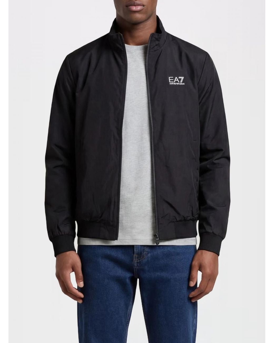 Chaqueta De Poliéster Con Logo EA7 de hombre de color Black