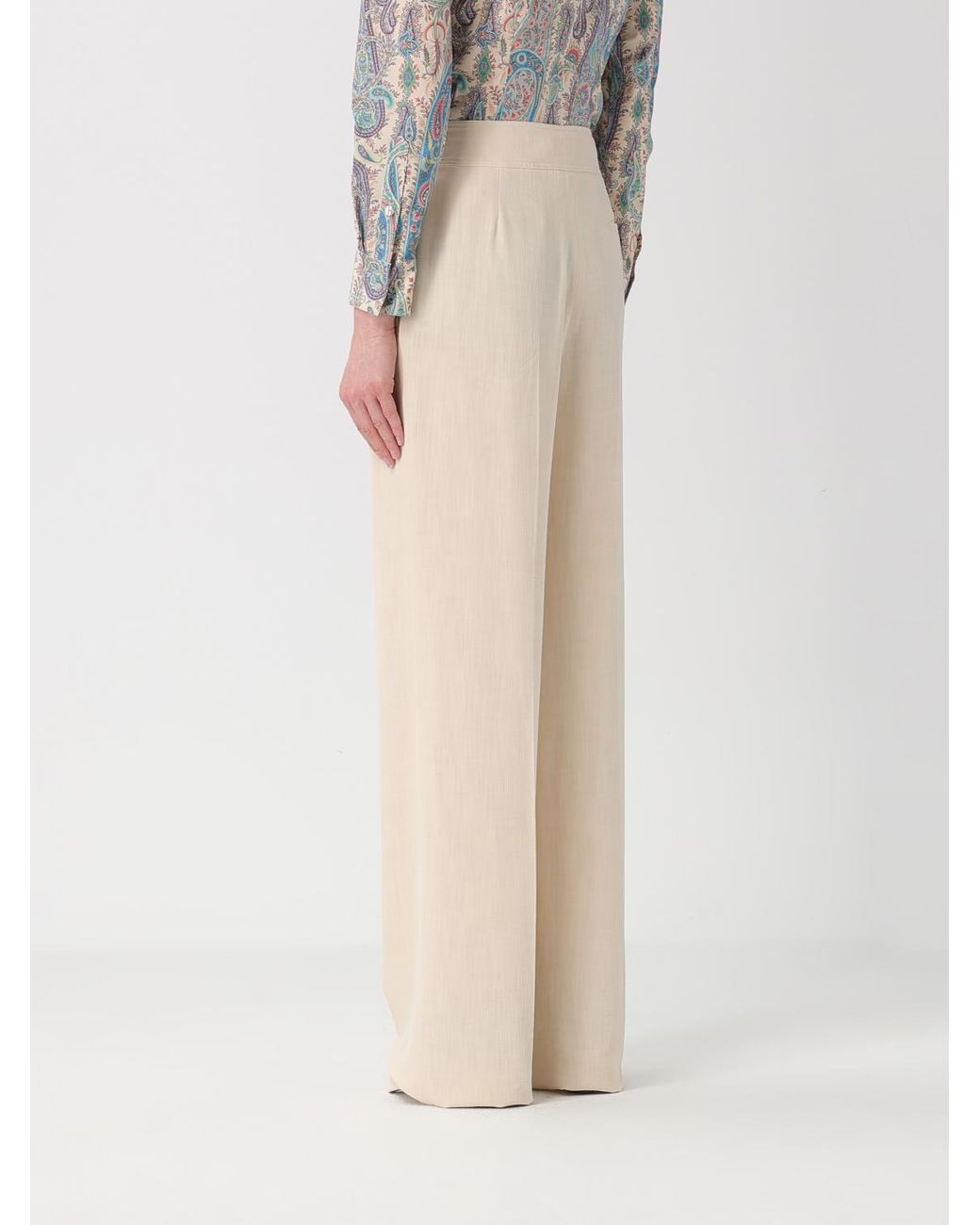 Etro Natural Classic Silk Blend Trousers