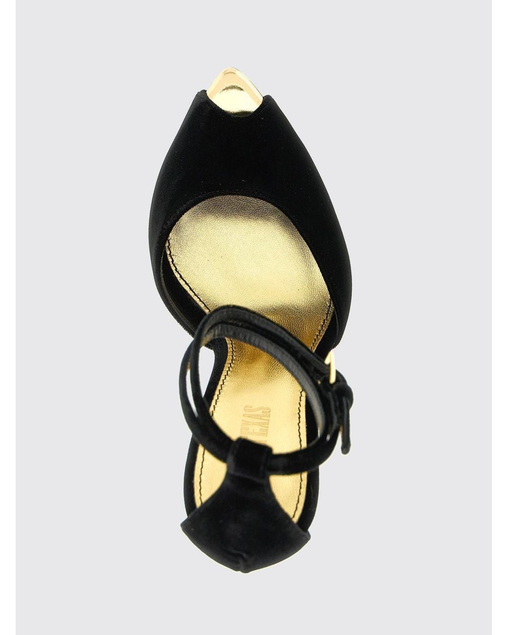 Paris Texas Black Flat Sandals