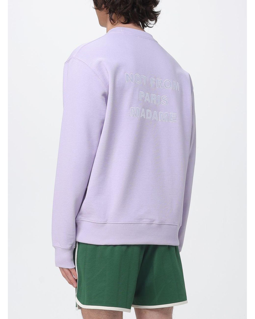 Drole de Monsieur Purple Cotton Crewneck Sweatshirt With Slogan for men