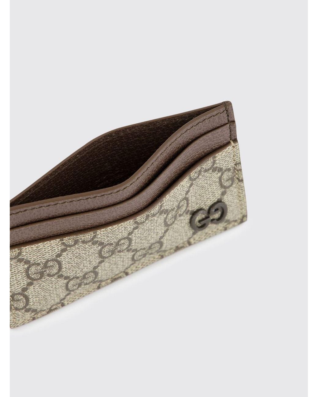 Gucci Gray Gg Supreme Coated Cotton Card Holder for men