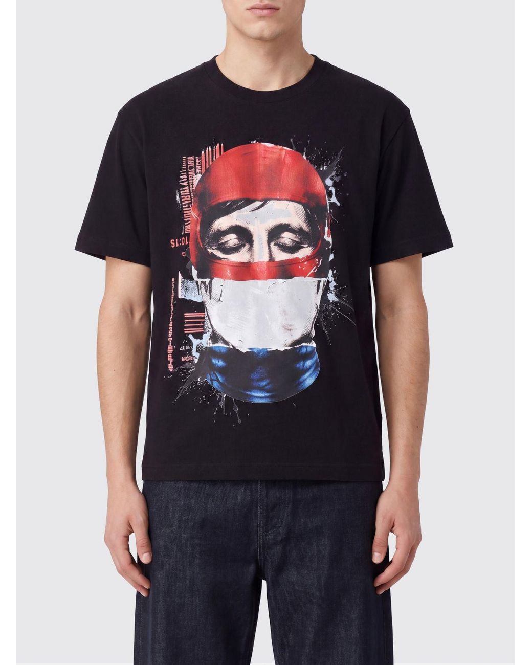 Ih Nom Uh Nit Black Graphic Print Crew Neck Cotton T-Shirt for men