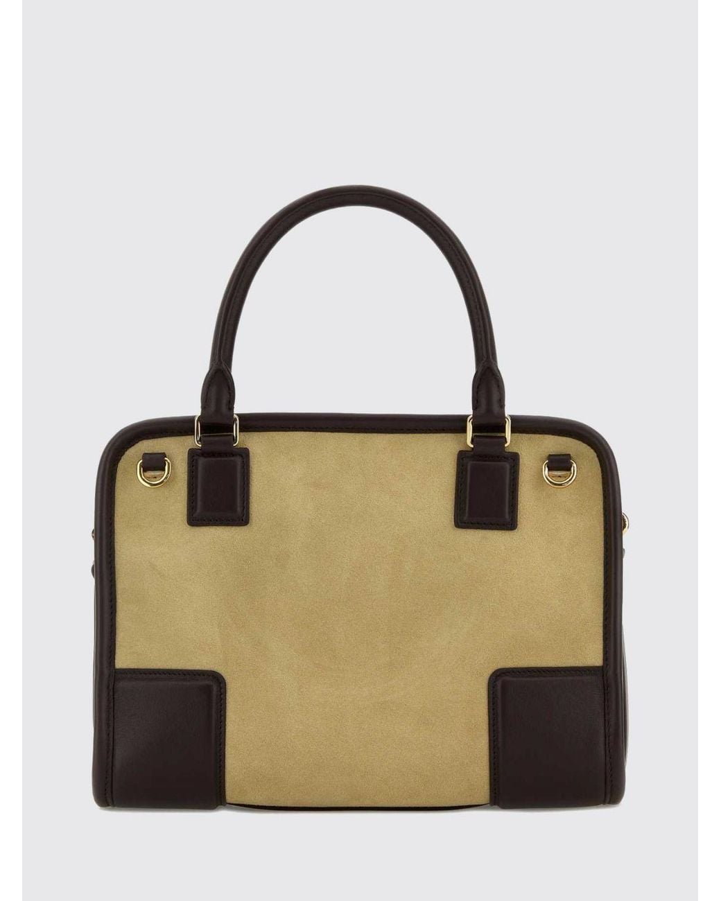 Loewe Metallic Amazona 180 Small Suede Handbag With Monogram Logo
