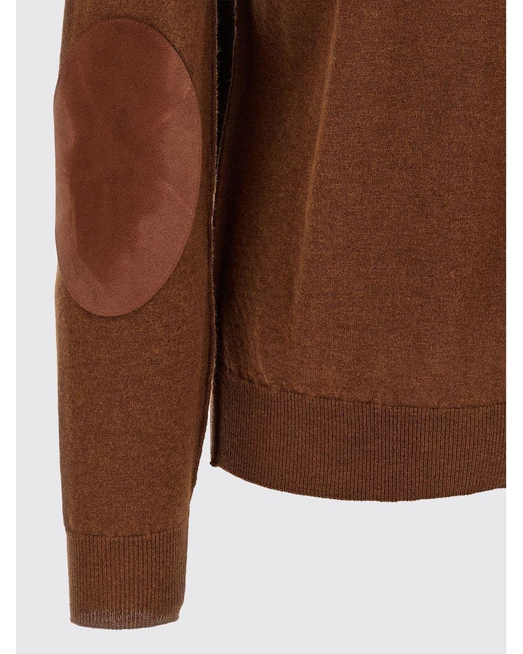 Maison Margiela Brown Slim Fit Pure Wool Crew Neck Sweater With Long Sleeves for men