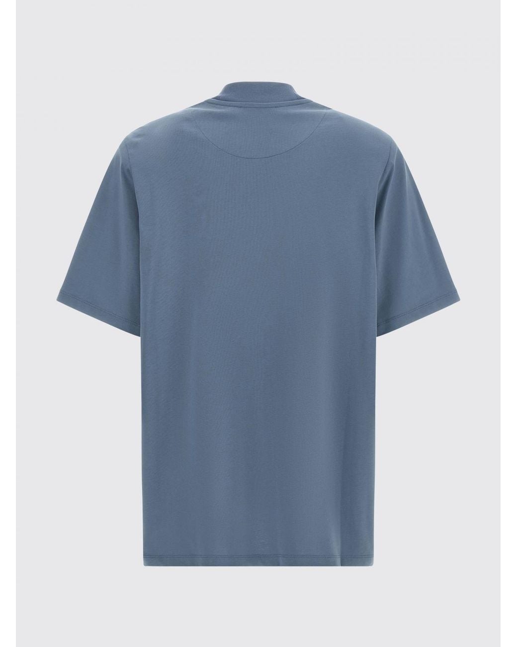 The Attico Blue Cotton Crewneck T-Shirt With Dropped Shoulders And Tone-On-Tone Logo
