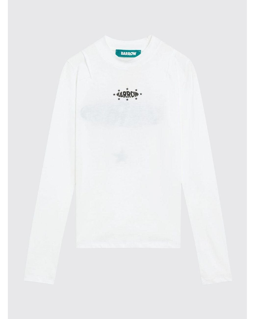 Barrow White Slim Fit Long-Sleeved T-Shirt