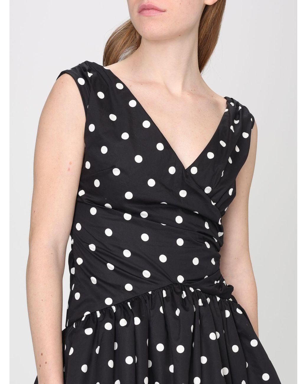 Self-Portrait Black Self Portrait Polka Dot Cotton Mini Dress