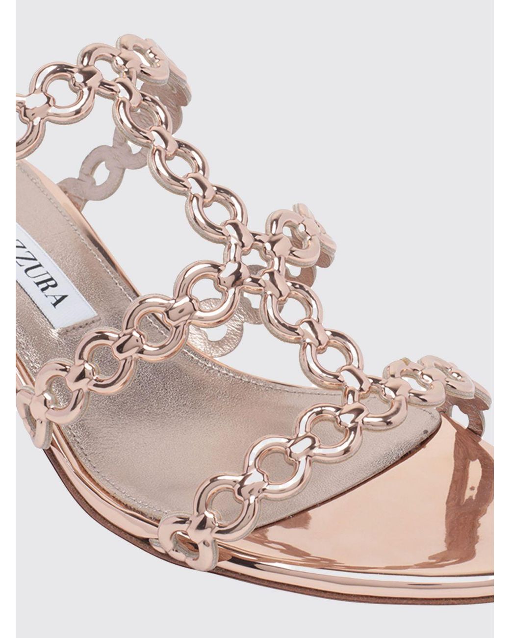 Aquazzura Pink Patent Leather Open-Toe Mid-Heel Mules
