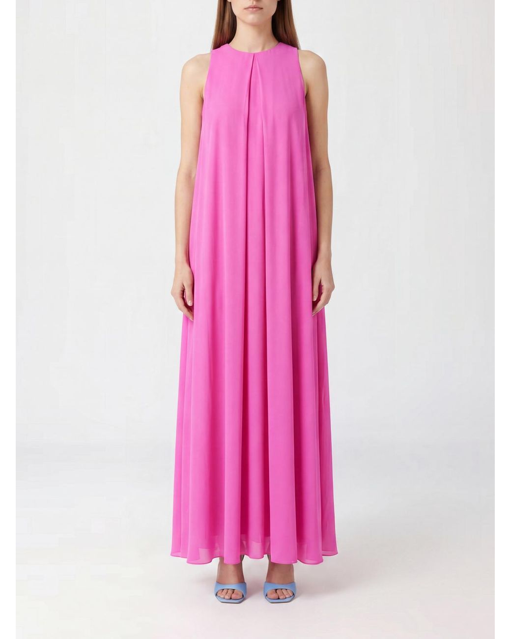 Gianluca Capannolo Pink Off-The-Shoulder Silk Midi Tunic For Ceremonies