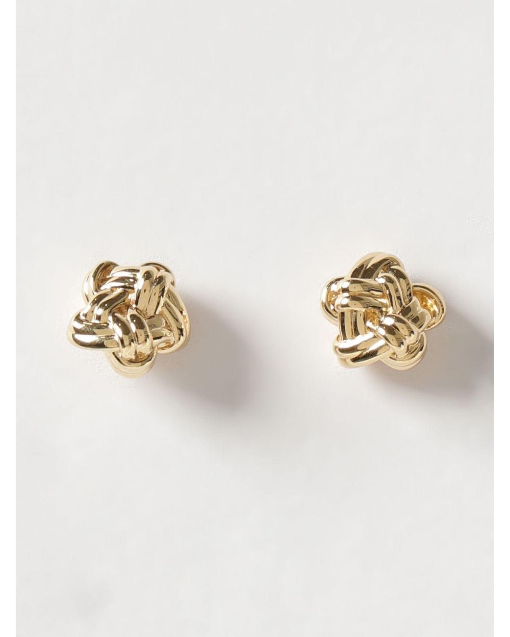 Bottega Veneta Natural Knot 18K-Plated Stud Earrings