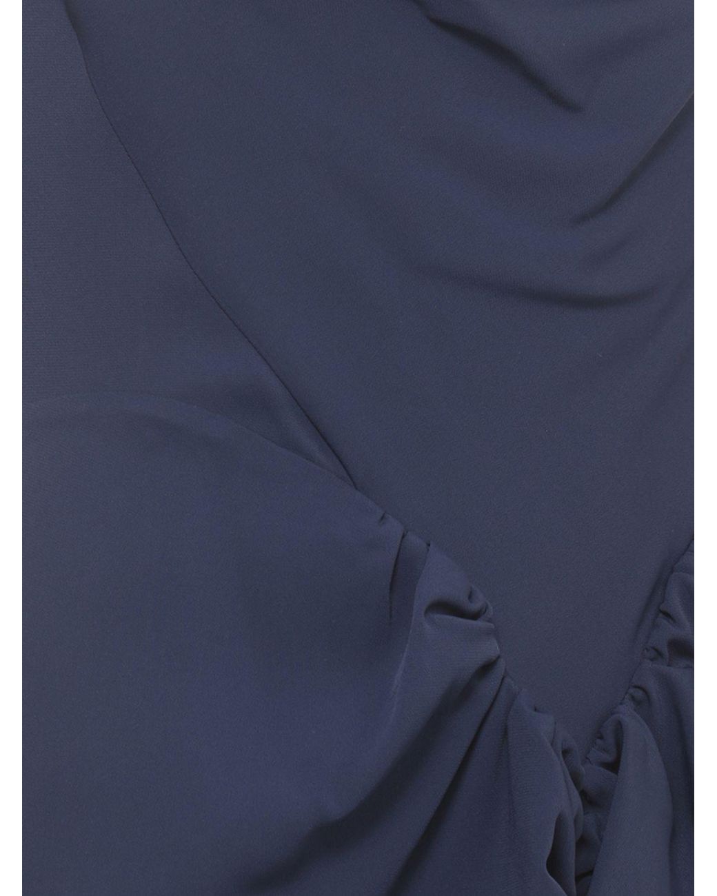 Vivienne Westwood Blue Asymmetric Off-The-Shoulder Stretch-Viscose Bustier Midi Dress