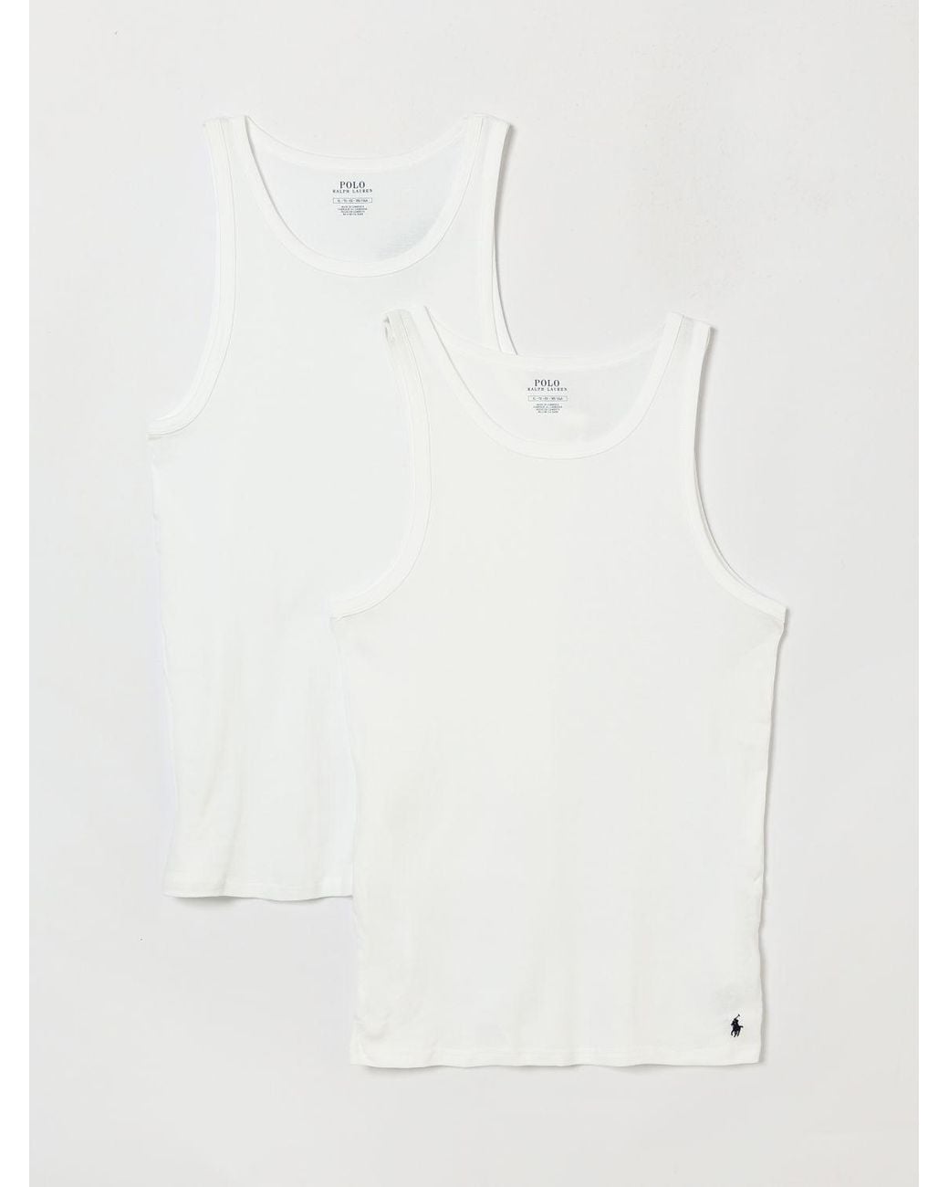 Polo Ralph Lauren White Set Of Two Ribbed-Cotton Vests With Pony Logo for men