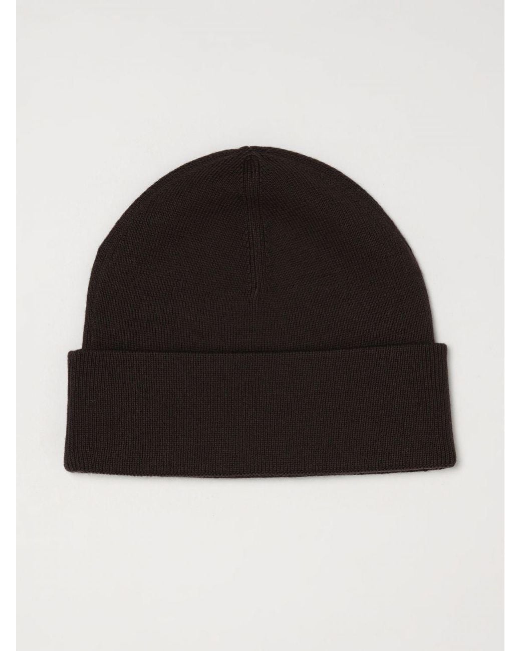 Fred Perry Black Wool And Cotton Blend Beanie Hat With Embroidered Logo for men