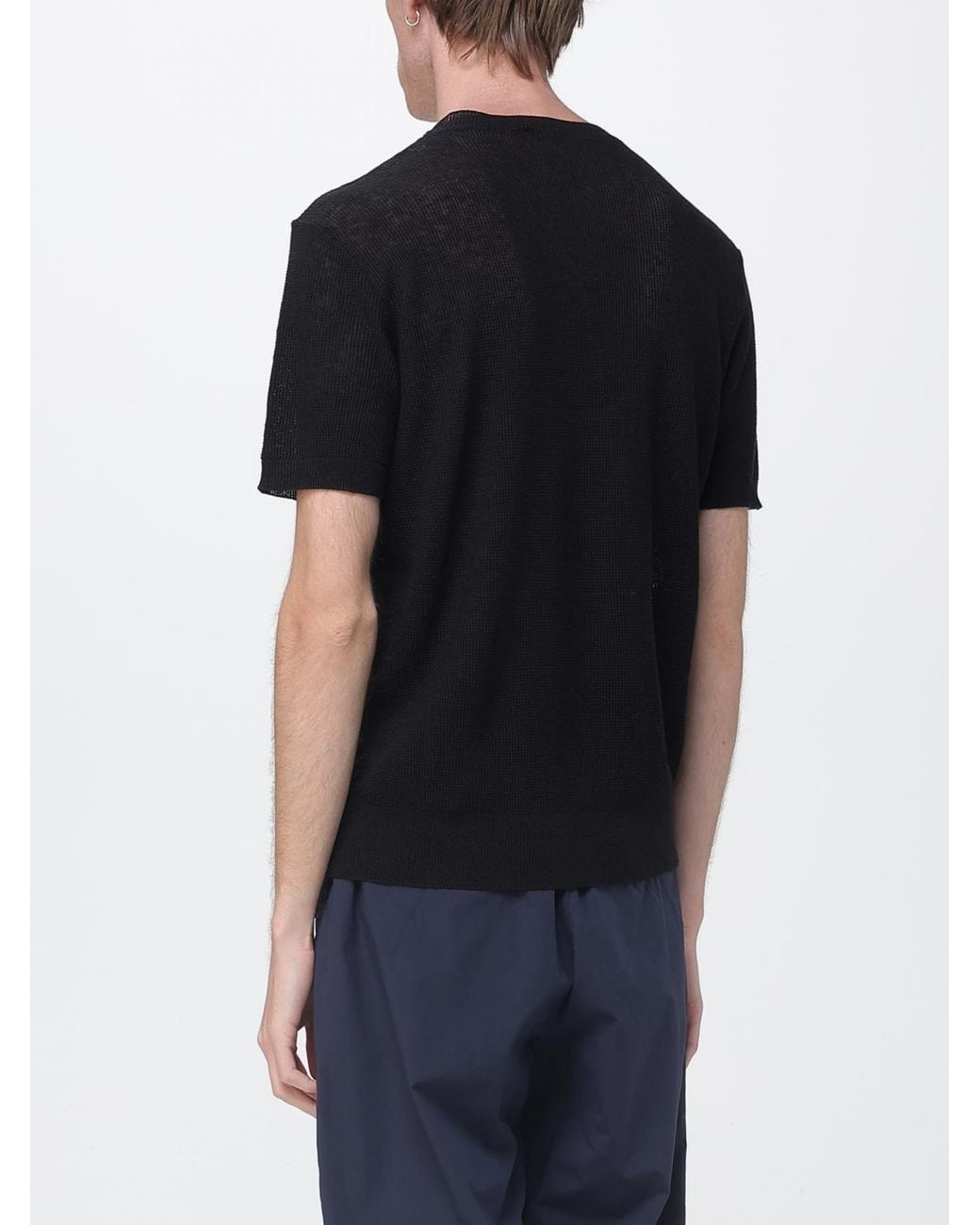 Barena Black Linen And Cotton Knit for men