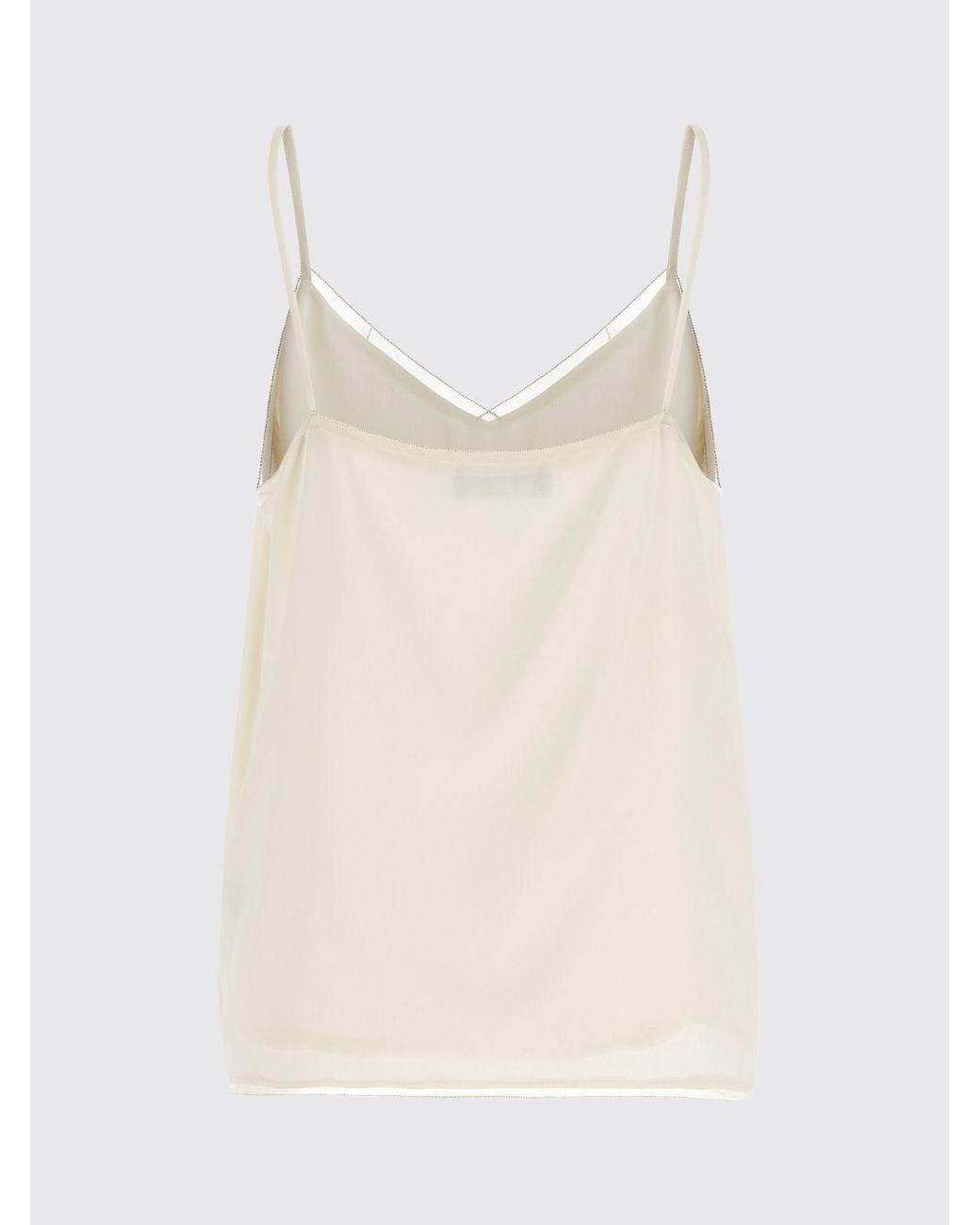 Fabiana Filippi White Silk Blend Basic Top