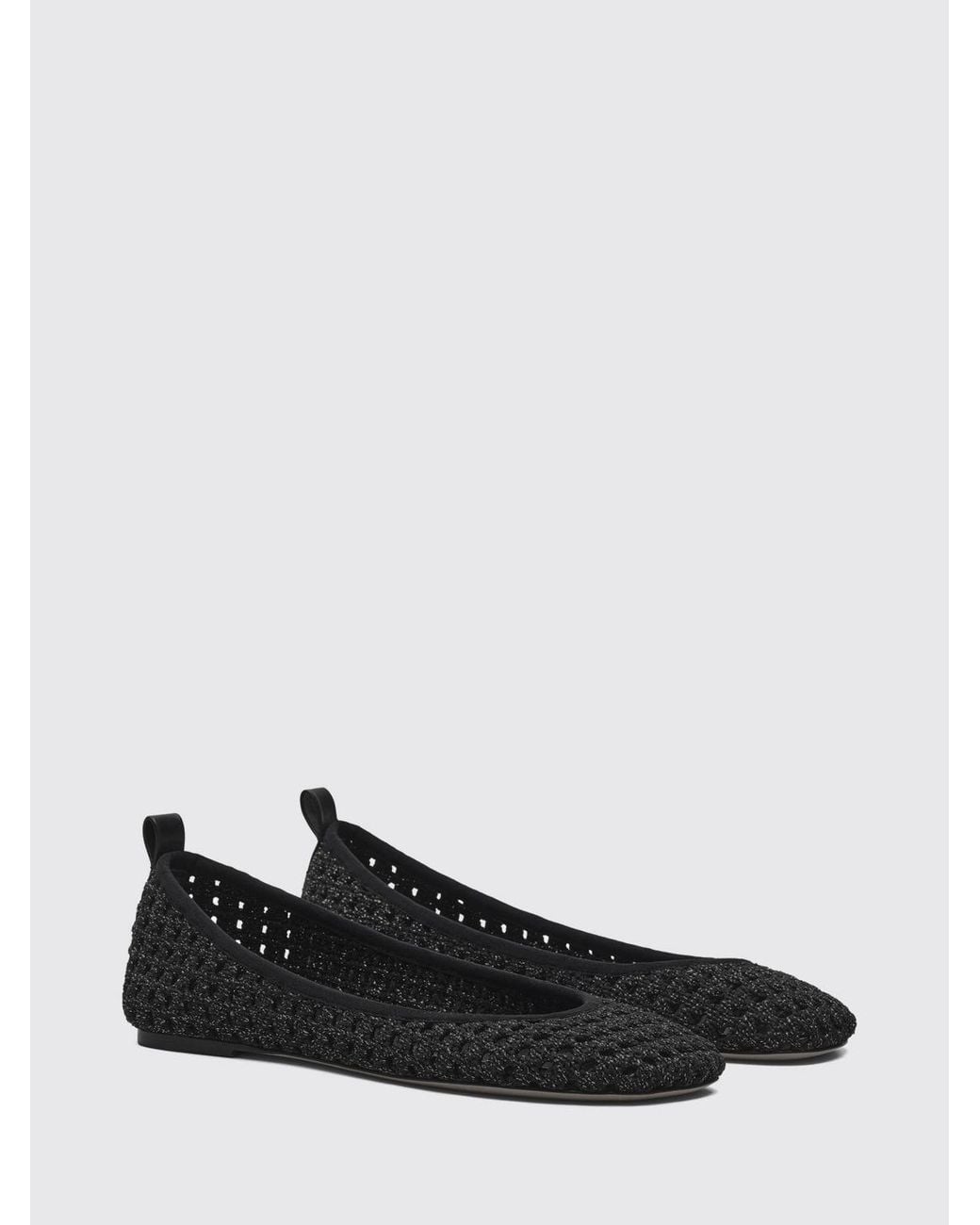 Marc Jacobs White Crochet Polyester Ballet Flats With Perforated Round Toe