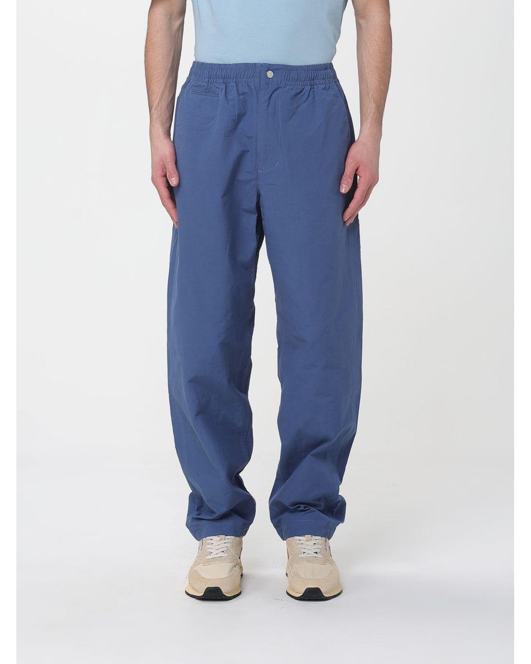Autry Blue Stretch Technical Fabric Baggy Pants for men