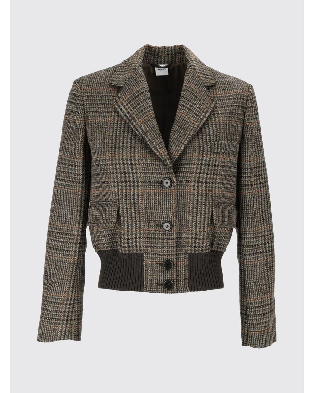 Aspesi Gray Single-Breasted Virgin Wool Blazer