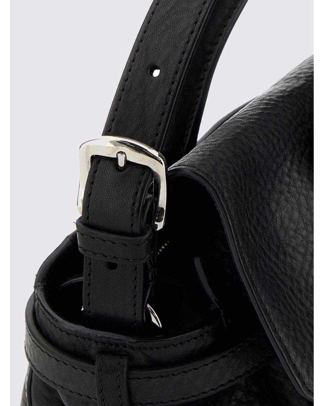 DSquared² Black Ausgestellte Leder-Handtasche Mit Doppeltem Griff Und Innentasche