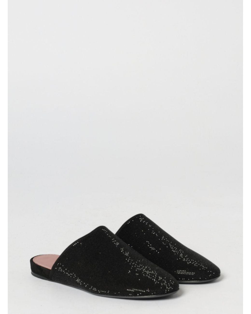 Premiata Black Suede Mules With Rhinestones