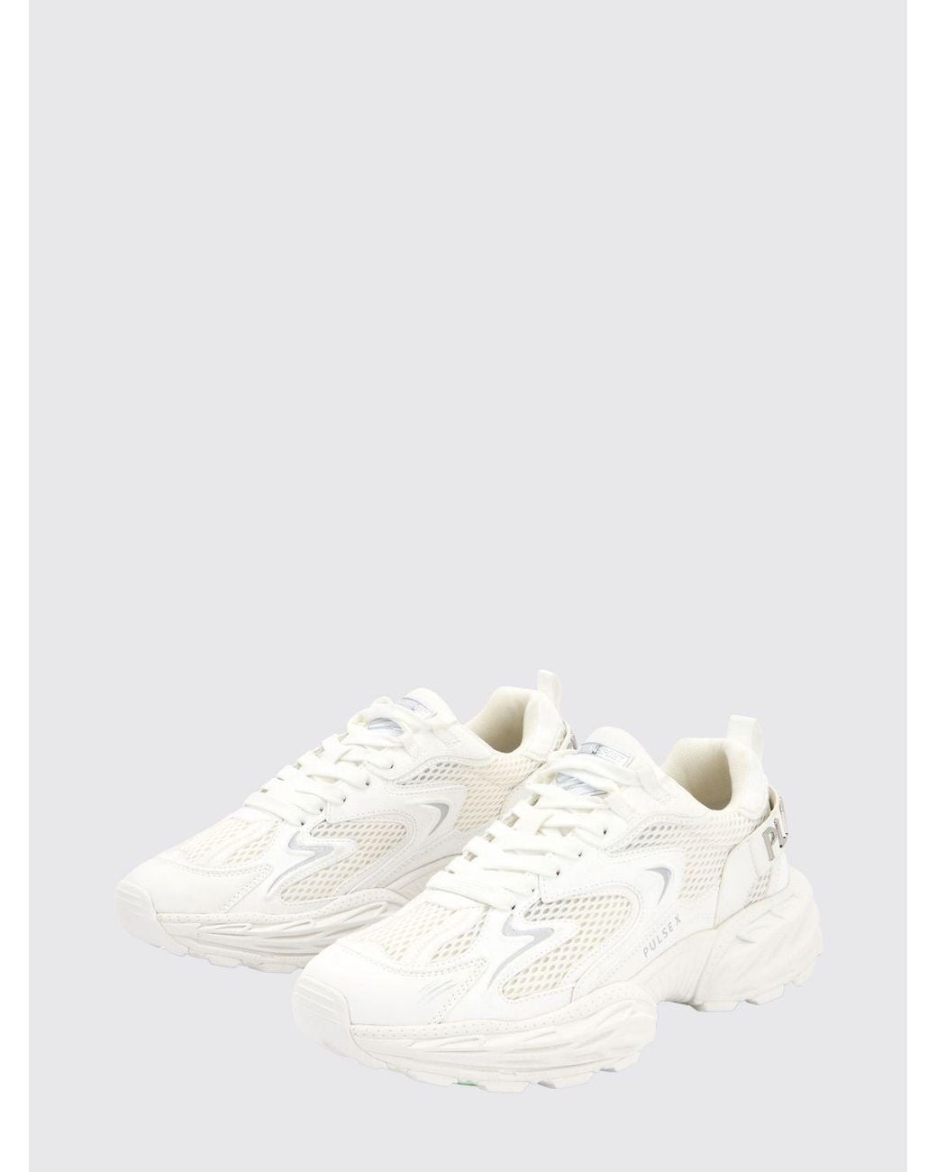 Philipp Plein White Pulse X Mesh And Leather Sneakers for men