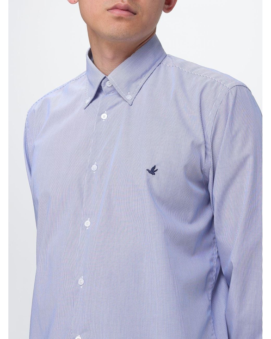 Brooksfield Blue Striped Poplin Shirt for men