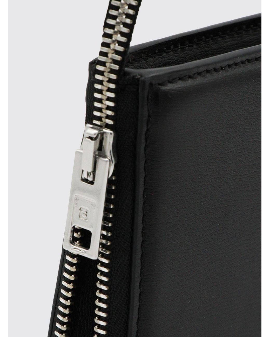 Alexander Wang Black Siren Mini Leather Shoulder Bag With Flat Handle And Zip Closure