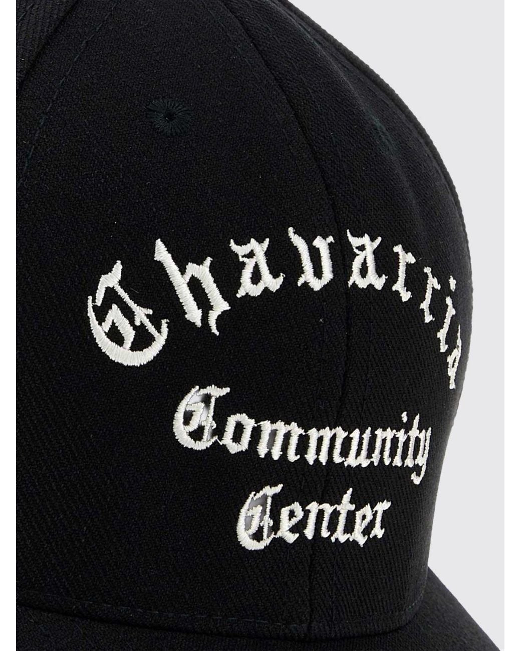 Willy Chavarria Black Baseball Cap With Embroidered Logo And Slogan Print for men