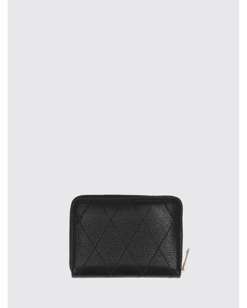 Tory Burch Black Charlie Small Leather Zip-Around Wallet With Double T Logo