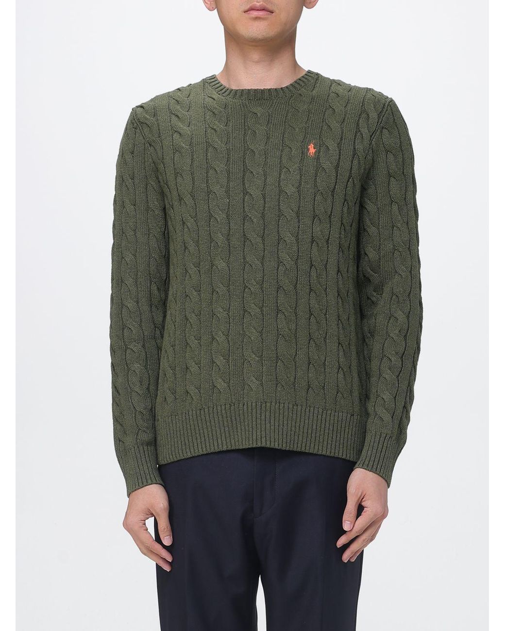 Polo Ralph Lauren Green Cotton Tricot Crewneck Pullover for men