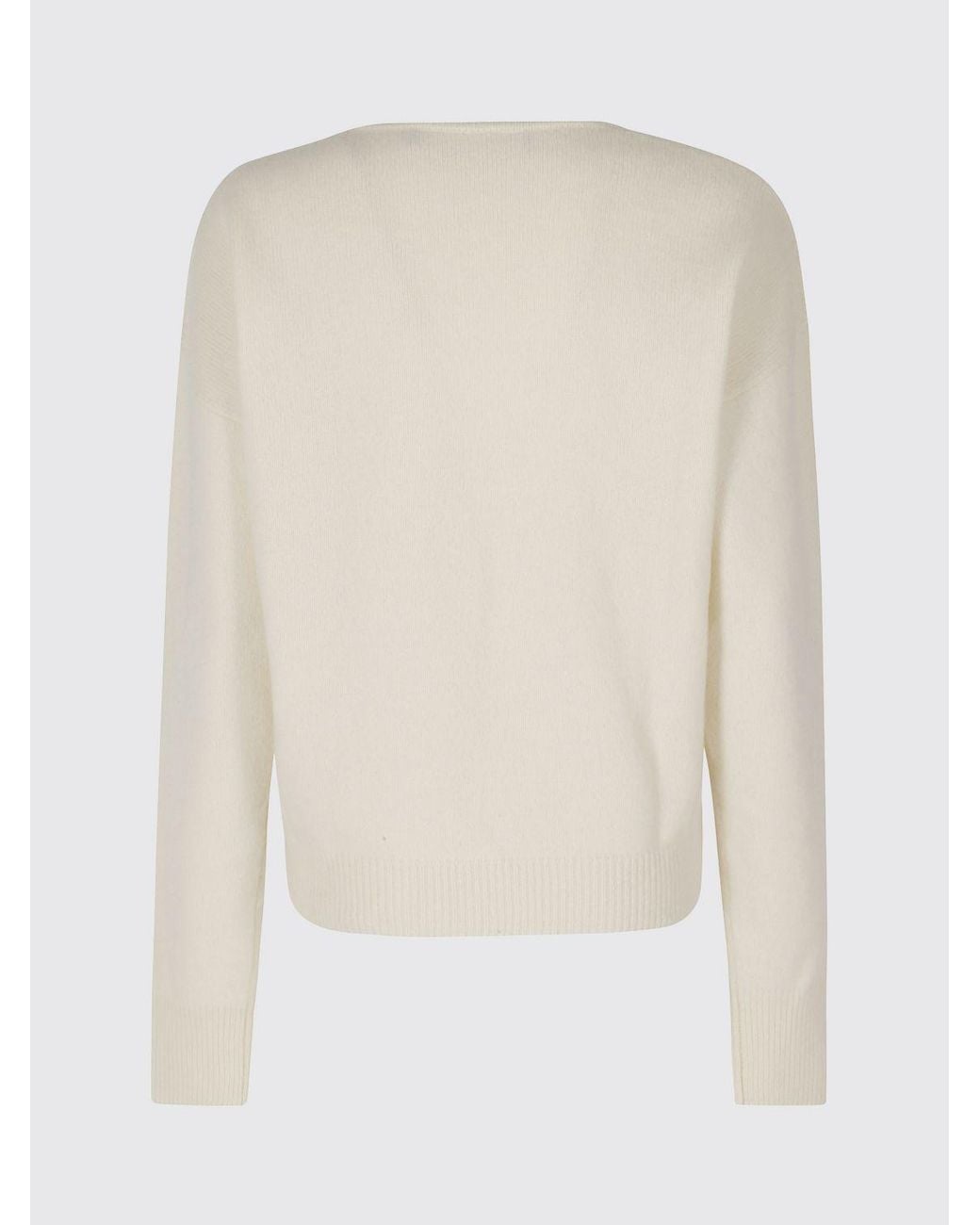 FEDERICA TOSI White V-Neck Wool And Cashmere Blend Jumper