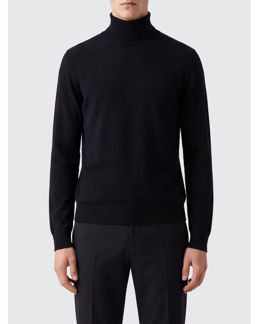 Drumohr Blue Long-Sleeved Turtleneck for men