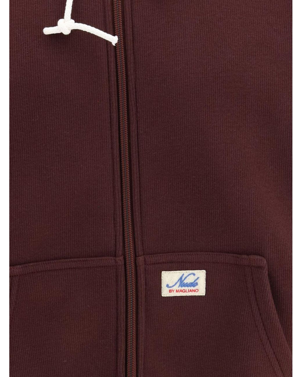 Magliano Red Relaxed Fit Stretch-Cotton Zip-Up Hoodie for men