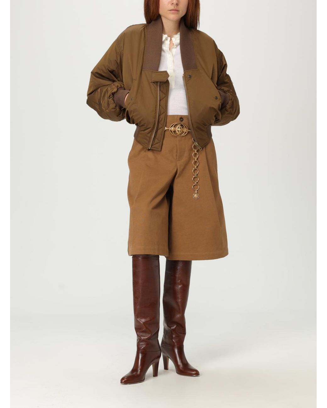 Chloé Brown Chlo&Eacute Nylon Bomber