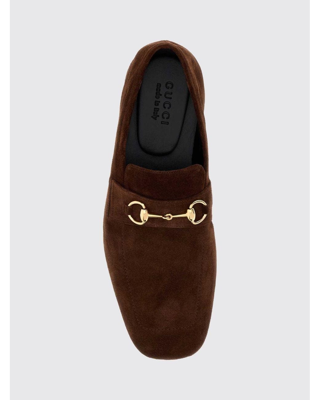Gucci Brown Suede Loafers With Horsebit Detail And Tapered Toe for men