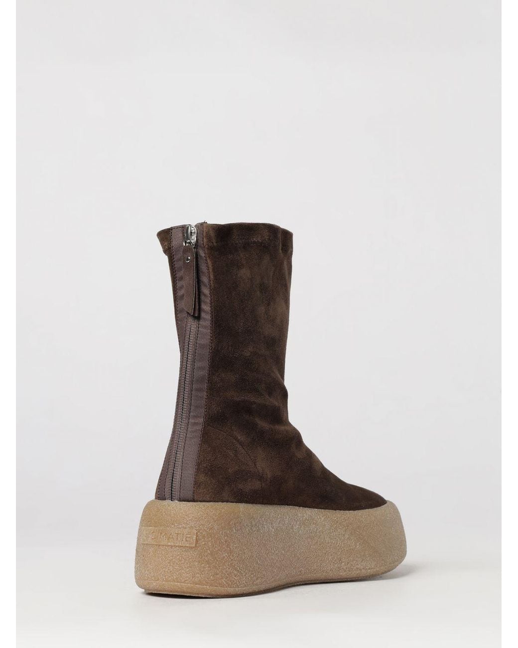 Vic Matié Brown Vic MatiÉ Suede Ankle Boots With A Platform Sole And Back Zip