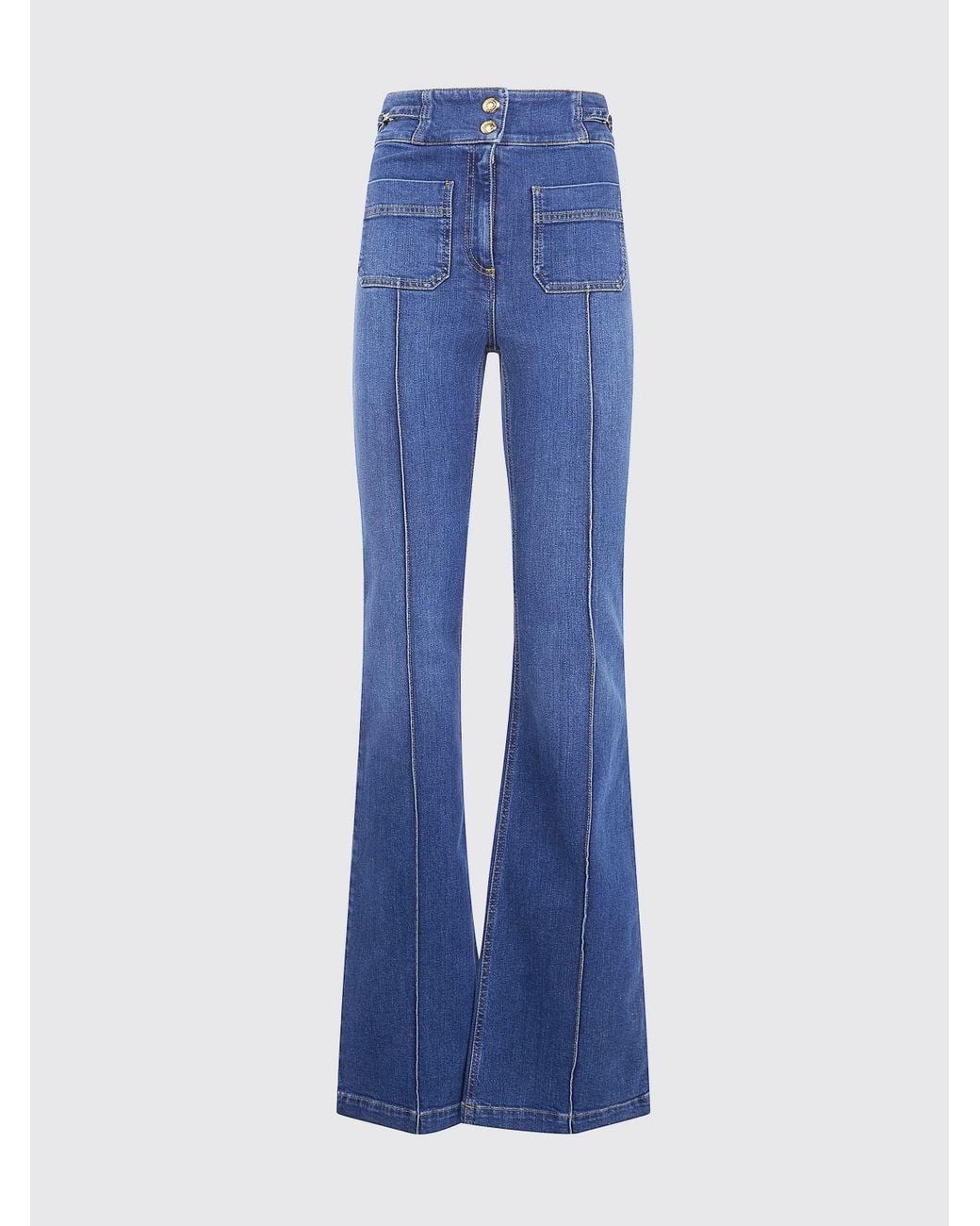 Elisabetta Franchi Blue Flared Denim Jeans